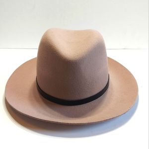 Rag & Bone Ladies Large 100% Wool Oslo Fedora With Faux Leather Trim
